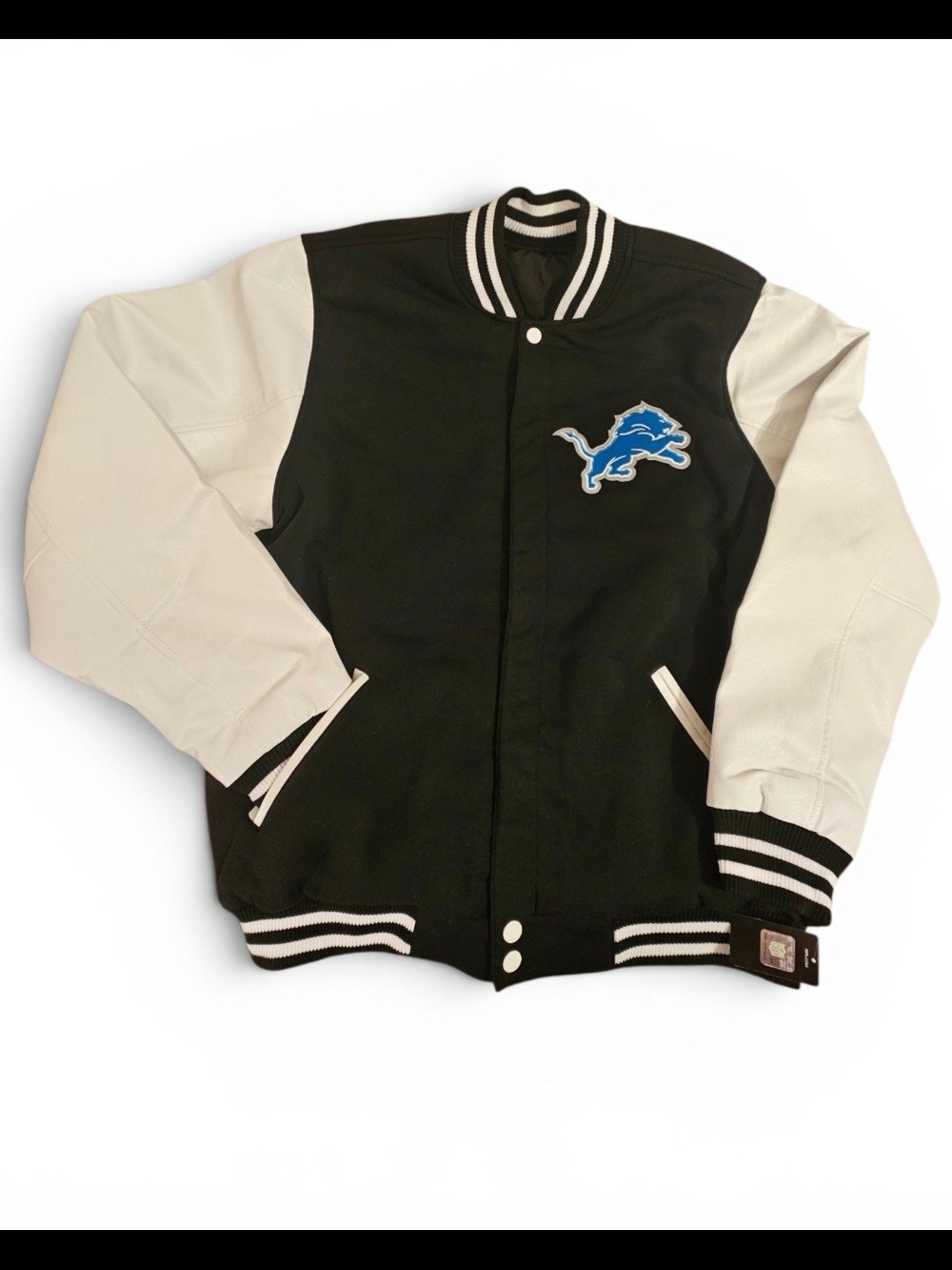 Detroit Lions Varsity Bomber Jacket  NFL Licensed Reversible size Large